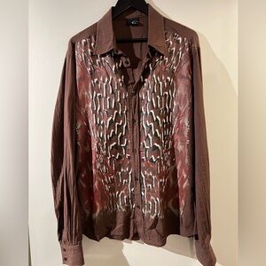 Roberto Cavalli Button up Pattern dress shirt Size XL